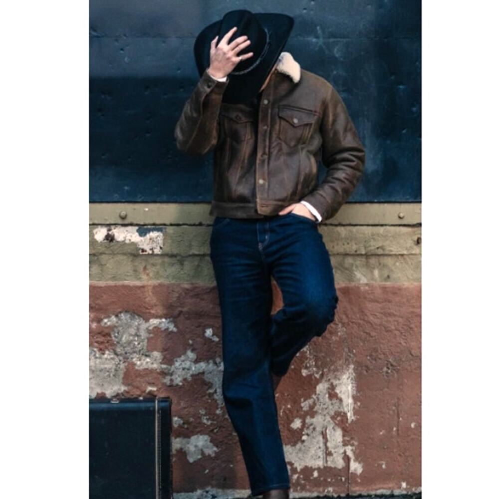 Austin Post The Homestead Shearling Jacket Brown Size M